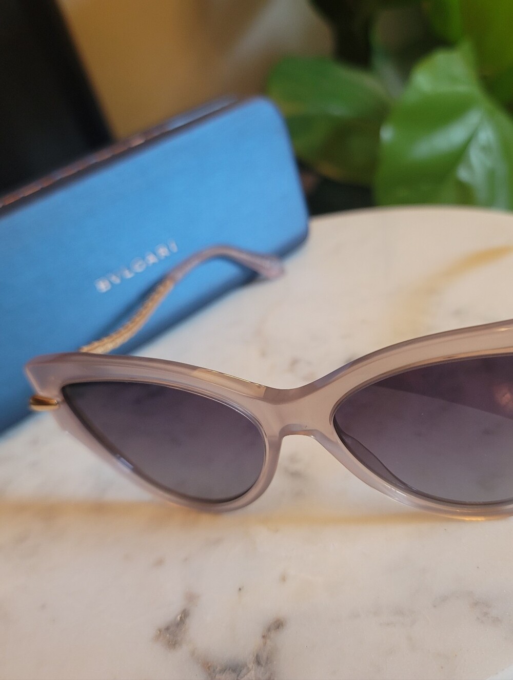 Bvlgari / Bulgari Women's 'Serpentini' Cat-Eye Sunglasses in Pink Frames